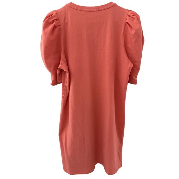 Tuckernuck Pomander Place Puff Shoulder Cotton Dress in Coral Size Large - Picture 5 of 10